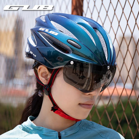 GUB K80 casque de cyclisme avec visière lunettes magnétiques intégralement moulées 58-62cm pour hommes femmes vtt route vélo casque de vélo ► Photo 1/6