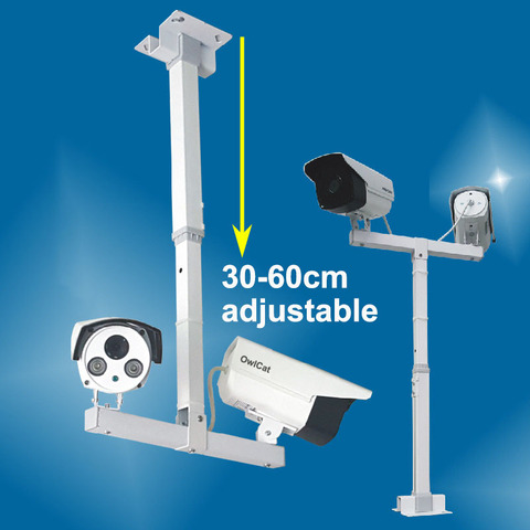 Support télescopique en forme de T Double caméra 30-60cm Support de levage de vidéosurveillance réglable de sécurité de Surveillance Flexible ► Photo 1/6