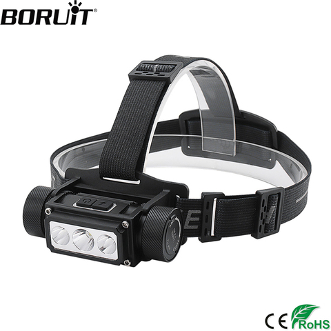 BORUiT – lampe frontale à LED B39, XM-L2 + 2 x XP-G2, avec fonction de mémoire, Rechargeable par USB 21700/18650, idéale pour la chasse et le Camping ► Photo 1/6