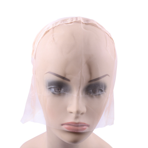 Casquette de perruque Full Lace Wig Beige, Base pour faire des perruques entièrement faites à la main avec bretelles ajustables, sans colle, filets pour cheveux personnalisés, 1 pièce ► Photo 1/5