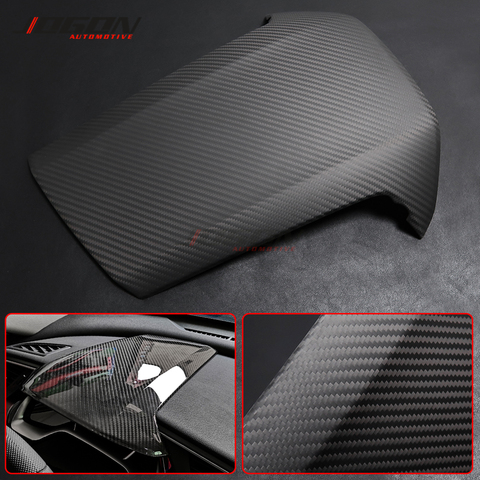 Garniture intérieure de couverture de tableau de bord de Fiber de carbone véritable de voiture pour Honda 10th Gen. Civic Type R 2017-2022 ► Photo 1/6