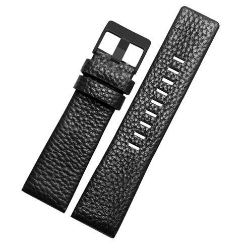 Bracelet de montre en cuir véritable pour hommes, rétro, noir, brun, 22 24 26 27 28 30mm, DZ4323 DZ1657 DZ1206 ► Photo 1/6