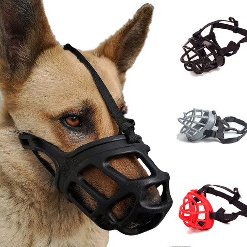 Muselière en Silicone pour chien, panier souple, réglable, pour petit, moyen et grand gabarit, prévient les morsures, mordiller, aboyer ► Photo 1/6