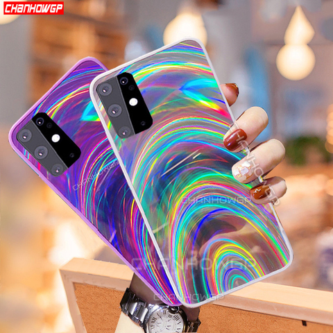 Pour Samsung Galaxy A51 étui coloré arc-en-ciel miroir étui de téléphone souple pour Samsung A71 SM A515F A717F A 51 71 dégradé couverture Laser ► Photo 1/6
