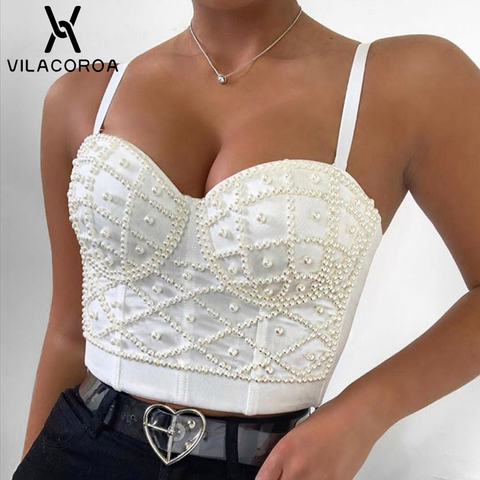 Corset gothique sexy Camisole haut femmes solide mode taille haute mince haut court femme partie tempérament Commute Camisole haut féminin ► Photo 1/6