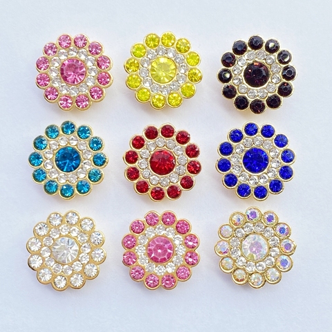 30/50pcs perles brillantes 13mm multicolore ronde strass lunette pour Scrapbook cartes décoration bijoux à bricoler soi-même artisanat perles en vrac F27 ► Photo 1/6