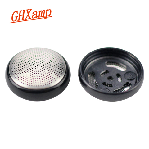 GHXAMP – boîtier d'écouteurs 15.4mm, couvercle, filet anti-poussière en métal, coque d'unité d'écouteurs 13-15mm, bricolage noir, 2 pièces ► Photo 1/6