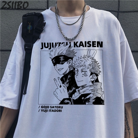 Harajuku hommes T-shirt Jujutsu Kaisen imprimé unisexe à manches courtes T-shirt Cool dessin animé Anime T-shirt style décontracté homme haut ► Photo 1/6