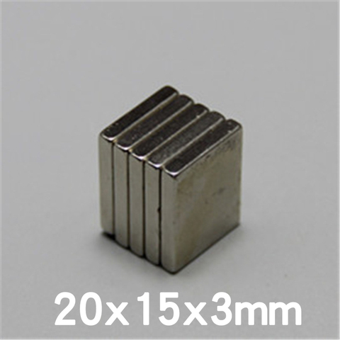 1/2/3 pièces 20x15x3mm NdFeB forte terre Rare aimant bloc rectangulaire magnétique N35 aimants permanents au néodyme 20*15*3mm ► Photo 1/4