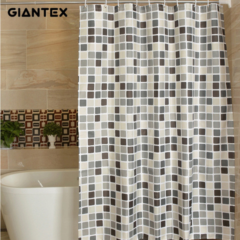 GIANTEX – Rideau De Douche à carreaux pour salle De bain, imperméable, U1269 ► Photo 1/6