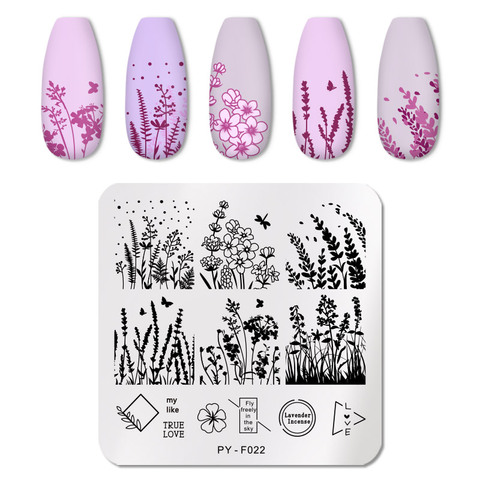 PICT YOU-plaques carrées d'estampage des ongles, motif de création d'ongles en acier inoxydable, fleur, pour Nail Art, création à faire soi-même ► Photo 1/6