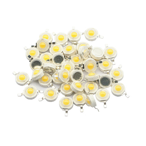 Diode électroluminescente haute puissance 1W 3W 100, lot de 10 à lumière LED pièces, blanc chaud froid, rouge, vert, bleu, jaune, spectre complet, perles RGB LED ► Photo 1/6