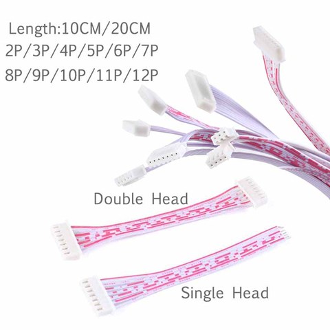 Lot de 5 connecteurs femelles XH2.54, câble Terminal de 10cm 20cm 2.54 JST 2p 3p 4p 6p 8p 10p 12p, simple ou Double tête ► Photo 1/6