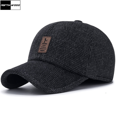 [NORTHWOOD] casquette d'hiver hommes casquette de Baseball oreillettes Gorra Hombre extérieur chaud épaissir casquette ajustée marque casquette pour adulte ► Photo 1/6