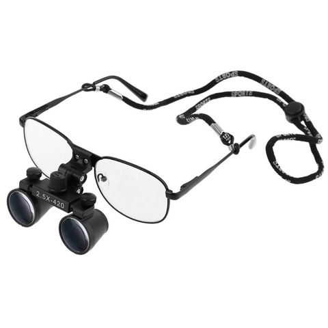 2.5X 3.5X Loupe dentaire chirurgie Loupe binoculaire chirurgicale Loupes d'opération médicale avec lunettes lunettes cadre en métal ► Photo 1/6