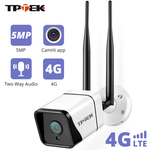 Caméra de surveillance Bullet IP wifi HD 2MP/5MP/1080P, avec carte SIM 4G, Audio bidirectionnel, étanche, pour l'extérieur et la maison ► Photo 1/6