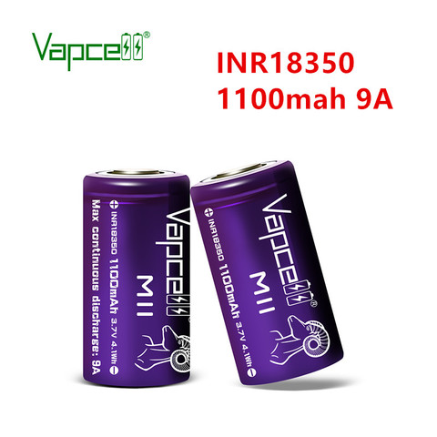 Vapcell 100% original INR 18350 1100mah 9A M11 batterie au lithium mooch test 3.7V batteries rechargeables livraison gratuite ► Photo 1/6