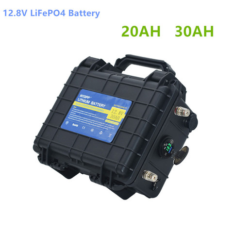 Batterie lithium lifepo4, 12v, 20ah, 30ah, 12.8v, avec chargeur 5a, pour éclairage LED, pêche, sondeur ► Photo 1/5