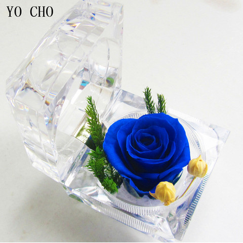 YO CHO-Rose préservée, vraie fleur fraîche, boîte en cristal, pour un mariage, un cadeau d'anniversaire pour la saint-valentin ► Photo 1/6