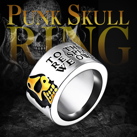 Gothic Classic Excalibur Skull Ring For Man Woman Personality Cool Exaggerated Stainless Steel Jewelry BR8-047 US Size ► Photo 1/6