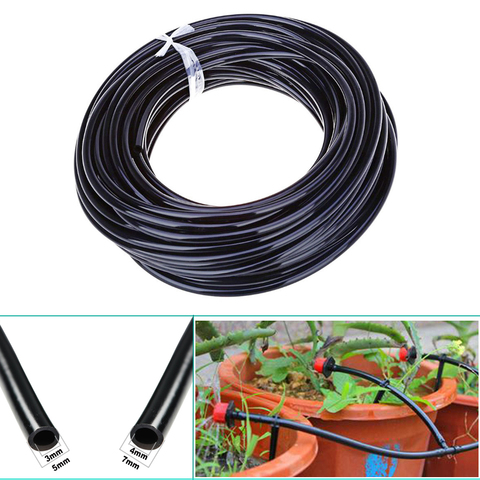 Tuyau d'arrosage goutte-à-goutte en PVC, Tube de Micro Irrigation pour plantes, serre, Agriculture, 10-50m, 3/5mm, 4/7mm ► Photo 1/6