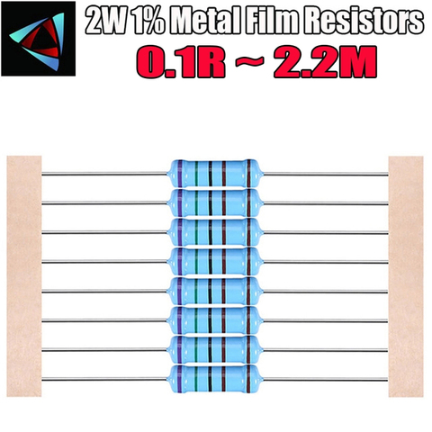 10 pièces 2W résistance de film Métallique 1% 0.1R ~ 2.2M 0.1 0.15 0.18 0.22 0.24 0.27 0.3 0.33 0.36 0.39 0.43 0.47 0.56 0.68 0.75 0.82 1M ohm ► Photo 1/2