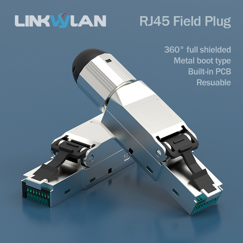 Conception Premium en allemagne-prise de champ blindée RJ45 STP-connecteur de terminaison RJ45 pour câble solide Cat.6/6A, Cat.7 22-23AWG ► Photo 1/6