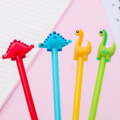 4 pièces/lot mignon petit dinosaure 0.5mm Gel stylo ensemble encre stylo cadeau promotionnel papeterie école et fournitures de bureau ► Photo 1/5