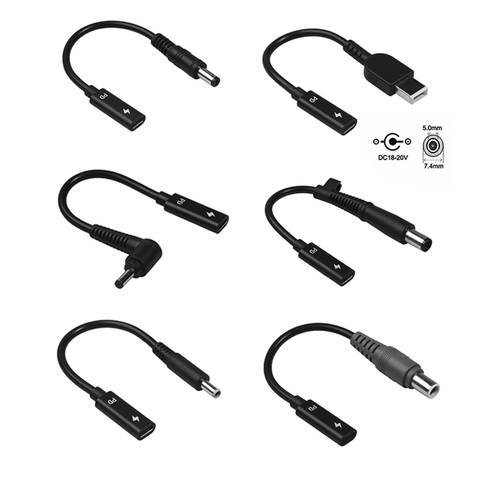 Type-c femelle à 5521 mâle 5525 40135 HP4506 mâle pour Lenovo HP 7.9mm câble adaptateur d'alimentation avec puce PD pour ordinateur portable Asus ► Photo 1/1