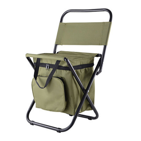 Chaise de pêche pliable, réfrigérateur mobile, chaise de plage Portable pour le Camping, 1350g, conserve au chaud et au froid, tabouret 100kg ► Photo 1/6