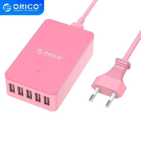 ORICO 5 ports 5V2.4A bureau USB chargeur adaptateur 8A 40W USB chargeur de voyage pour ipad tablettes téléphones ue US royaume-uni prise ► Photo 1/6