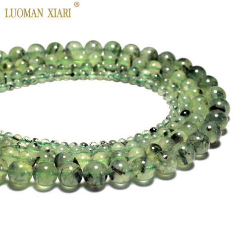 Perles rondes en pierre naturelle, AAA, vert, pour la fabrication de bijoux, collier, 4 /6/8/10mm, brin 15 '', vente en gros ► Photo 1/6