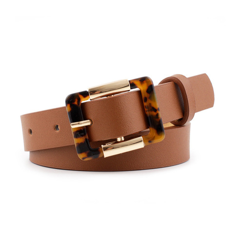 2022 luxe imprimé léopard ceinture femmes noir cuir synthétique polyuréthane marron ceinture ceintures pour dames robe Cinturones Para Mujer ► Photo 1/6