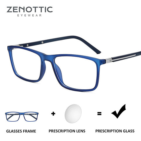 ZENOTTIC-lunettes de Prescription TR90 pour homme, verres carrées, verres photochromiques optiques, pour myopie, montures Anti lumière bleue, lunettes de jeu ► Photo 1/6