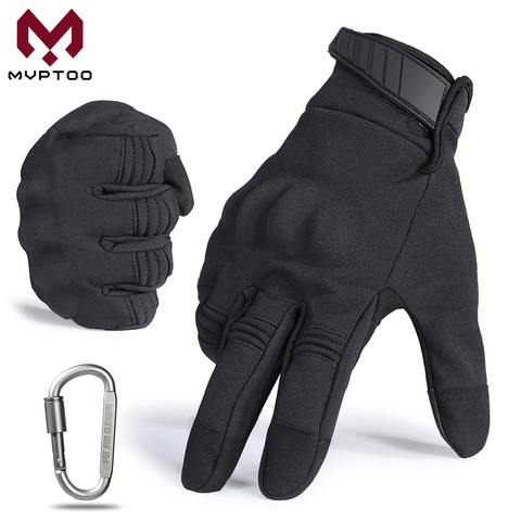 Écran tactile Motocross gants mince polaire chaud Moto cyclisme Moto équipement de protection motard doigt complet gant hommes ► Photo 1/6