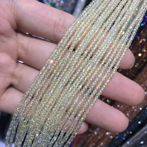 220 pièces/brin 0.8mm cristal Rondell perles de verre à facettes petites perles Sead perles pour la fabrication de bijoux bricolage ► Photo 1/6