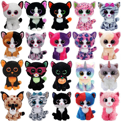 Peluche chat à grands yeux pour enfants, jouets animaux en peluche, cadeaux pour enfants, 15CM/25CM, nouvelle collection ► Photo 1/1