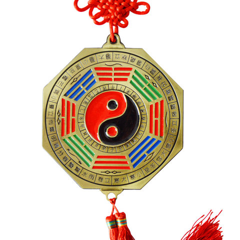 Porte-bonheur chinois, nœud du zodiaque, Feng Shui Tai chi, Bagua Feng Shui, miroir taoïste énergie Talisman, décoration de la maison, 24 termes solaires ► Photo 1/6