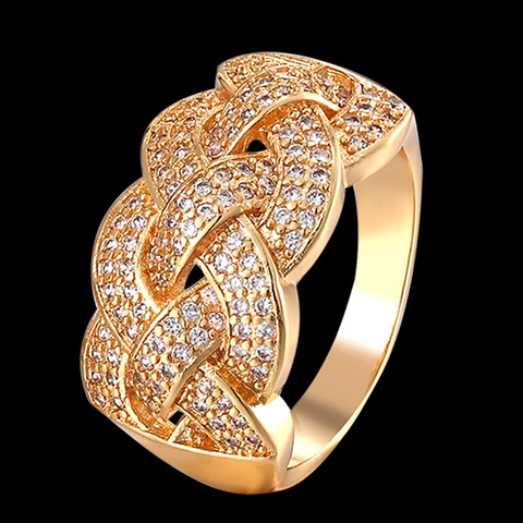 Zlxgirl – bague de mariage pour femmes, bijoux couleur plaquée, parfait, AAA, micro pavé, zircon, cadeaux de couple ► Photo 1/4