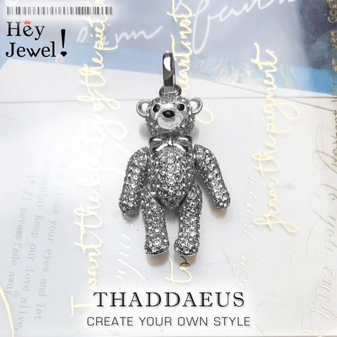 Pendentif ours en peluche, 2022 printemps nouvelle mode 925 Bijoux en argent Sterling Europe Bijoux accessoires mignons cadeau pour femme hommes ► Photo 1/6