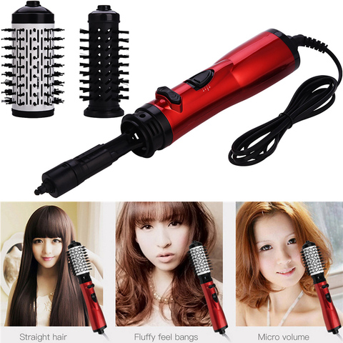 Multifonctionnel électrique lisseur peigne une étape sèche-cheveux brosse rotative Air chaud brosse sèche-cheveux brosse cheveux bigoudi fer ► Photo 1/6