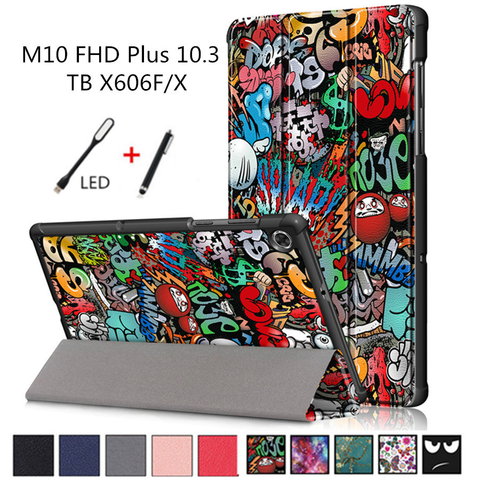 Coque de protection intelligente pour Lenovo Tab M10 FHD Plus, 10.3 tb-x606f TB-X606X, avec couvercle de pliage magnétique Ultra fin, coque et stylo ► Photo 1/6