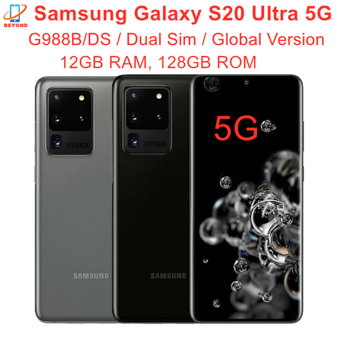 Samsung – téléphone portable Galaxy S20 Ultra 5G G988B/DS, Version globale, 6.9 pouces, 12 go 128 go, 4 caméras Octa Core Exynos, Original ► Photo 1/5