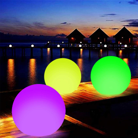 Boule lumineuse gonflable drôle boule rougeoyante PVC télécommande boule LED ballon de plage décoratif pour piscine extérieure à l'extérieur ► Photo 1/6