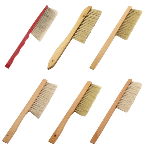 Brosse de nettoyage de la ruche à une ou deux ou trois rangées, poils de porc, queue de cheval, manche en bois, outil de balayage des abeilles ► Photo 1/6