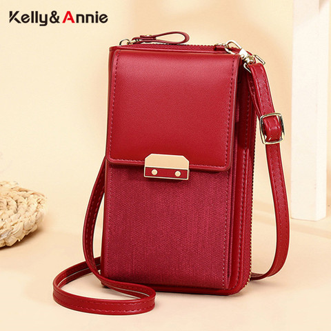 Marque design téléphone poche petits sacs à bandoulière pour femmes en cuir Pu femme sac à bandoulière dames Mini sac à main de messager ► Photo 1/1