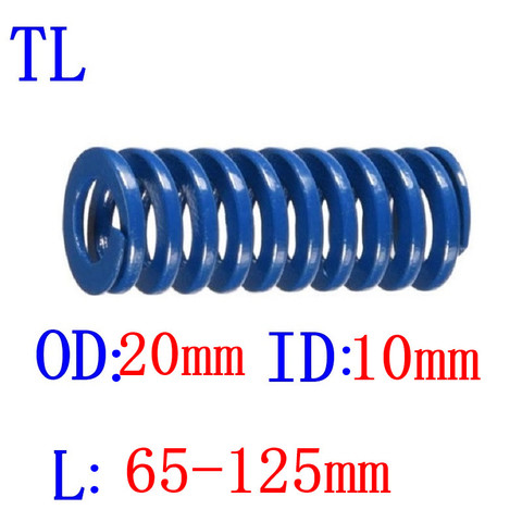 Moule à ressort de Compression, lumière bleue à ressort, diamètre extérieur 20mm, diamètre intérieur 10mm, longueur 65-125mm, 1 pièces ► Photo 1/5