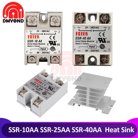 SSR-10AA SSR-25AA SSR-40AA SSR-60AA SSR-100AA Module de Relais à Semi-conducteurs 80-250V Entrée AC 24-380V AC Sortie 10AA 25AA 40AA 60AA ► Photo 1/6