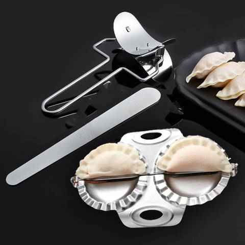 Boulette inox fabricant manuel Ravioli Gyoza moule Durable presse Pierogi coupe pâte couteau cuisine patisserie pate outil ► Photo 1/6