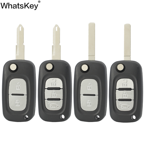 WhatsKey-coque de remplacement à 2/3 boutons, pliable, pour voiture Renault Fluence Clio, Megane Kangoo Modus ► Photo 1/6
